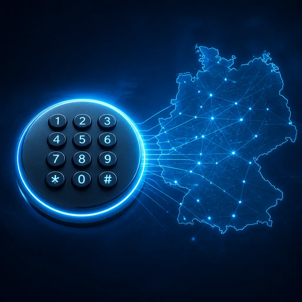 Symbolbild zur 0641 Vorwahl: stilisierte Telefonverbindung mit Netzwerklinien für Gießen
