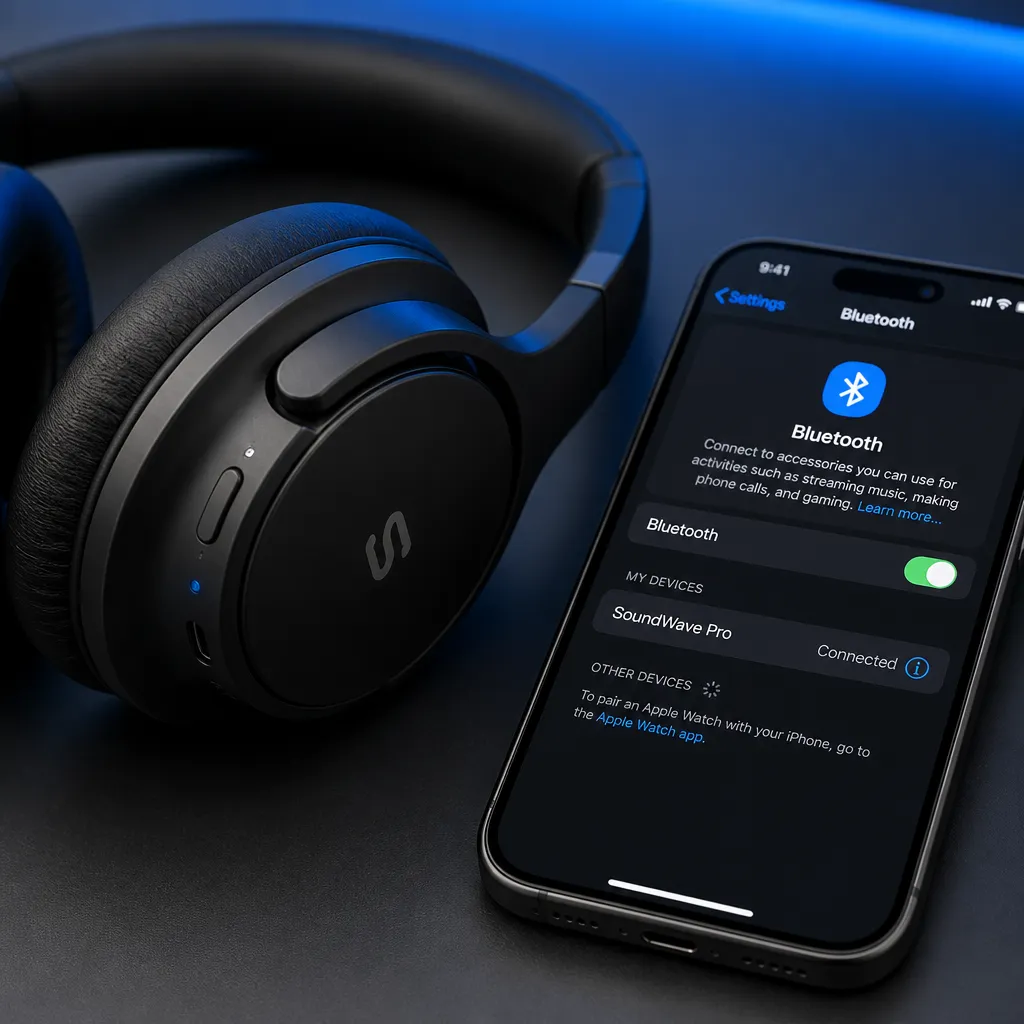 Jabra Headset wird per Bluetooth mit einem Smartphone verbunden