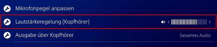 PS4 Audio Lautsärke
